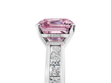 White gold Fancy Pink Asscher  Solitaire Diamond Ring with Channel-Set Band and Four-Prong Setting_25