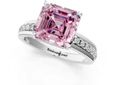 White gold Fancy Pink Asscher  Solitaire Diamond Ring with Channel Set Band and Six-Prong Setting_47