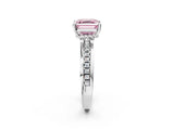 White gold Fancy Pink Asscher  Solitaire Diamond Ring with Channel Set Band and Six-Prong Setting_48