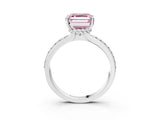 White gold Fancy Pink Asscher  Solitaire Diamond Ring with Channel Set Band and Six-Prong Setting_49