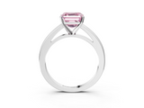 White gold Fancy Pink Asscher  Solitaire Diamond Ring with Four-Prong Setting and Classic Band_23