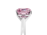 White gold Fancy Pink Asscher  Solitaire Diamond Ring with Four-Prong Setting and Classic Band_25