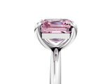 White gold Fancy Pink Asscher  Solitaire Diamond Ring with Four-Prong Setting on a Plain Band_60