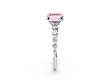 White gold Fancy Pink Asscher  Solitaire Diamond Ring with Pave Band and Four-Prong Setting_20