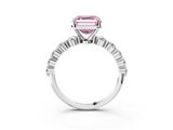 White gold Fancy Pink Asscher  Solitaire Diamond Ring with Pave Band and Four-Prong Setting_20