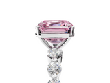 White gold Fancy Pink Asscher  Solitaire Diamond Ring with Pave Band and Four-Prong Setting_22