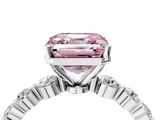 White gold Fancy Pink Asscher  Solitaire Diamond Ring with Pave Band and Four-Prong Setting_22