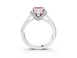 White gold Fancy Pink Asscher  Solitaire Diamond Ring with Pave Band and Six-Prong Setting_20