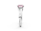 White gold Fancy Pink Asscher  Solitaire Diamond Ring with Pave Band and Six-Prong Setting_32