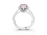 White gold Fancy Pink Asscher  Solitaire Diamond Ring with Pave Band and Six-Prong Setting_33