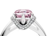 White gold Fancy Pink Asscher  Solitaire Diamond Ring with Pave Band and Six-Prong Setting_33