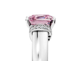 White gold Fancy Pink Asscher  Solitaire Diamond Ring with Pave Band and Six-Prong Setting_34