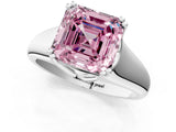 White gold Fancy Pink Asscher  Solitaire Diamond Ring with Six-Prong Cathedral Setting_33
