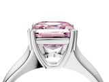 White gold Fancy Pink Asscher  Solitaire Diamond Ring with Six-Prong Cathedral Setting_35