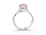 White gold Fancy Pink Asscher  Solitaire Diamond Ring with Six-Prong Cathedral Setting_35
