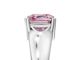 White gold Fancy Pink Asscher  Solitaire Diamond Ring with Six-Prong Cathedral Setting_37