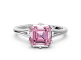 White gold Fancy Pink Asscher  Solitaire Diamond Ring with Six-Prong Setting and Tapered Band_17