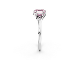 White gold Fancy Pink Asscher  Solitaire Diamond Ring with Six-Prong Setting and Tapered Band_19