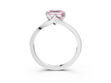 White gold Fancy Pink Asscher  Solitaire Diamond Ring with Six-Prong Setting and Tapered Band_20