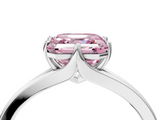 White gold Fancy Pink Asscher  Solitaire Diamond Ring with Six-Prong Setting and Tapered Band_21