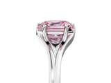 White gold Fancy Pink Asscher  Solitaire Diamond Ring with Six-Prong Setting and Tapered Band_22