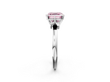 White gold Fancy Pink Asscher  Solitaire Diamond Ring with Six-Prong Setting on a Classic Band_105