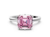 White gold Fancy Pink Asscher  Solitaire Diamond Ring with Six-Prong Setting on a Classic Band_90