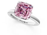 White gold Fancy Pink Asscher  Solitaire Diamond Ring with Six-Prong Setting on a Classic Band_90
