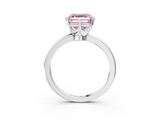 White gold Fancy Pink Asscher  Solitaire Diamond Ring with Six-Prong Setting on a Classic Band_92