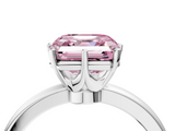 White gold Fancy Pink Asscher  Solitaire Diamond Ring with Six-Prong Setting on a Classic Band_94