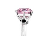 White gold Fancy Pink Asscher  Solitaire Diamond Ring with Six-Prong Setting on a Classic Band_94