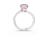 White gold Fancy Pink Asscher  Solitaire Diamond Ring with Six-Prong Setting on a Classic Band_98