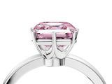 White gold Fancy Pink Asscher  Solitaire Diamond Ring with Six-Prong Setting on a Classic Band_99