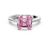 White gold Fancy Pink Asscher  Solitaire Diamond Ring with Split Shank and Four-Prong Setting_37