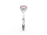White gold Fancy Pink Asscher  Solitaire Diamond Ring with Split Shank and Four-Prong Setting_39