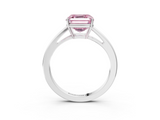 White gold Fancy Pink Asscher  Solitaire Diamond Ring with Split Shank and Four-Prong Setting_40