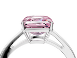 White gold Fancy Pink Asscher  Solitaire Diamond Ring with Split Shank and Four-Prong Setting_41