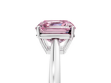 White gold Fancy Pink Asscher  Solitaire Diamond Ring with Split Shank and Four-Prong Setting_42