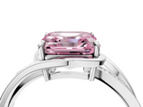 White gold Fancy Pink Asscher  Solitaire Diamond Ring with Split Shank and Prong Setting_4