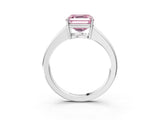 White gold Fancy Pink Asscher  Solitaire Diamond Ring with Tapered Band and Four-Prong Setting_69