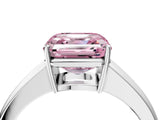 White gold Fancy Pink Asscher  Solitaire Diamond Ring with Tapered Band and Four-Prong Setting_70