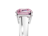 White gold Fancy Pink Asscher  Solitaire Diamond Ring with Tapered Band and Four-Prong Setting_71