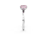 White gold Fancy Pink Asscher  Solitaire Diamond Ring with Thin Band and Four-Prong Setting_74