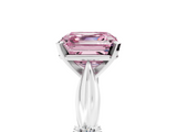 White gold Fancy Pink Asscher  Solitaire Diamond Twisted Band with Four-Prong Setting_5