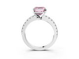 White gold Fancy Pink Asscher  Solitaire Diamond with Pavé Band and Four-Prong Setting_20