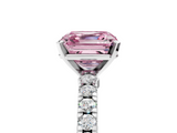 White gold Fancy Pink Asscher  Solitaire Diamond with Pavé Band and Four-Prong Setting_22