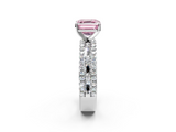 White gold Fancy Pink Asscher  Solitaire Diamond with Pave and Channel Set Band_14