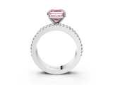 White gold Fancy Pink Asscher  Solitaire Diamond with Pave and Channel Set Band_19