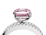 White gold Fancy Pink Asscher  Solitaire Diamond with Pave and Channel Set Band_20