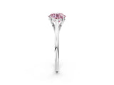 White gold Fancy Pink Asscher  Solitaire Engagement Ring with Four-Prong Setting and Classic Band 2
